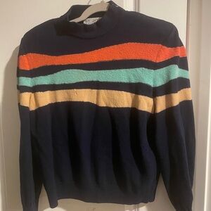 St. John Multicolor Marie Gray Striped Sweater Blue, Orange & Yellow Size Medium